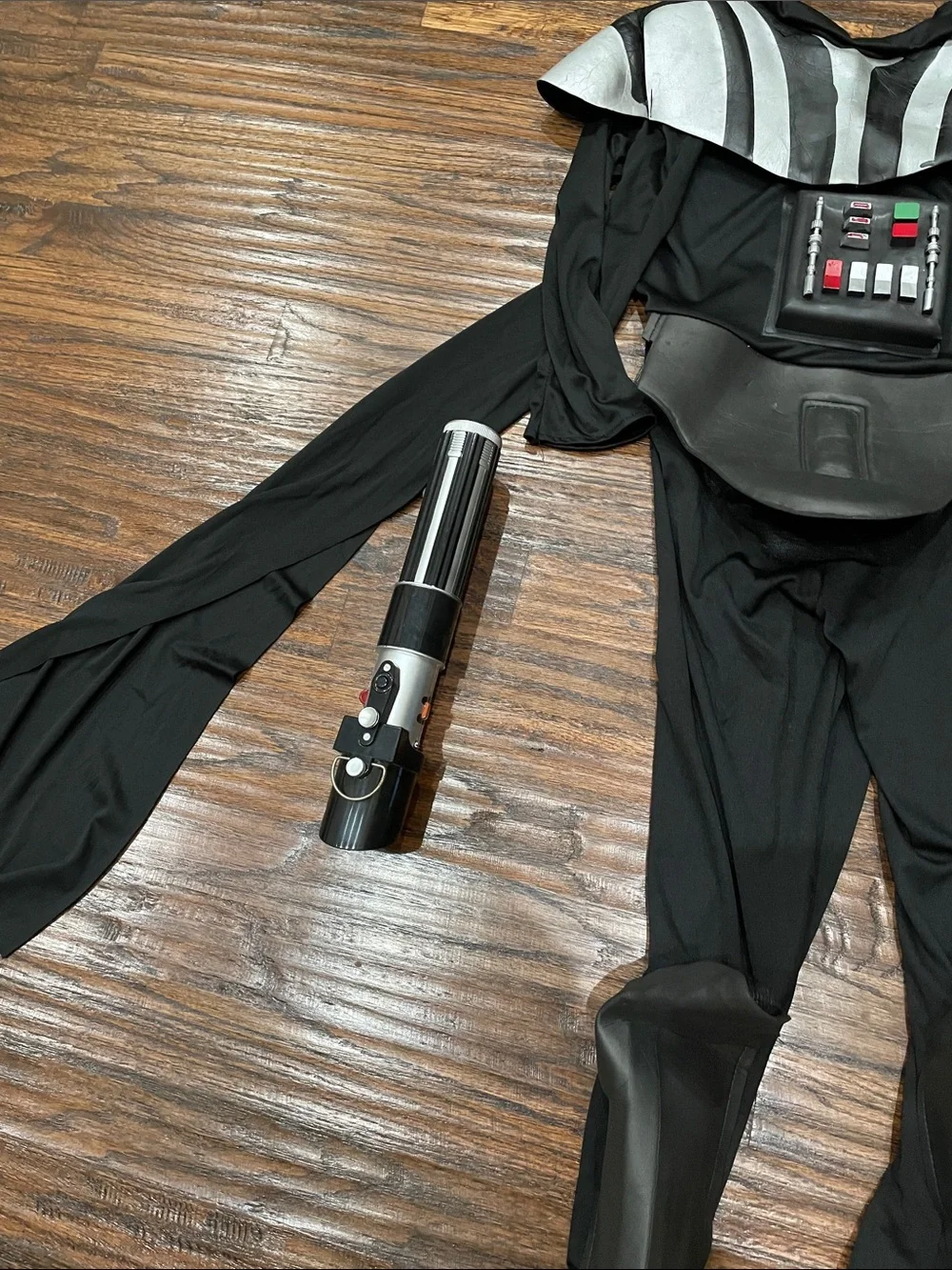 Star Wars Black and Silver Kids Sith Costume with Lightsaber